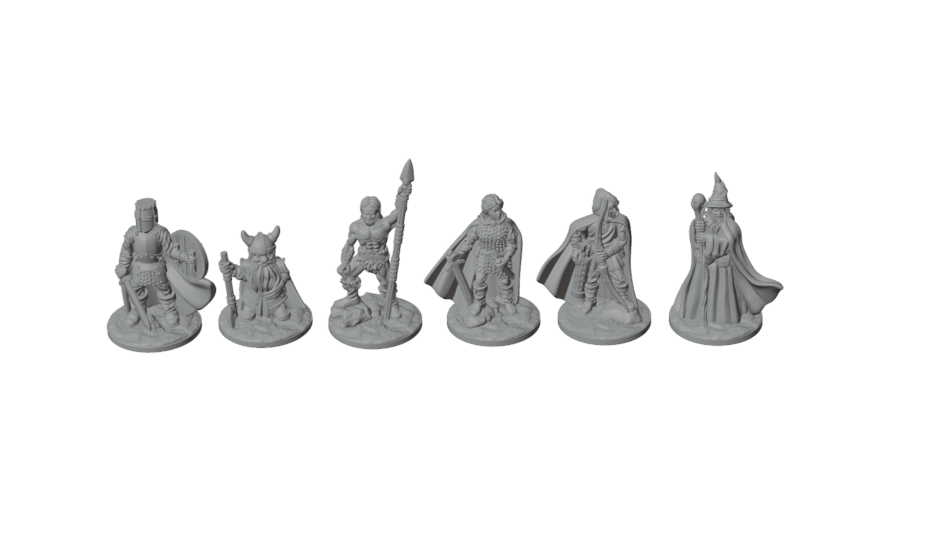 The Heroes' Guild — Fat Dragon Games Adventurer Party — 6-Piece Tabletop Gaming Miniatures