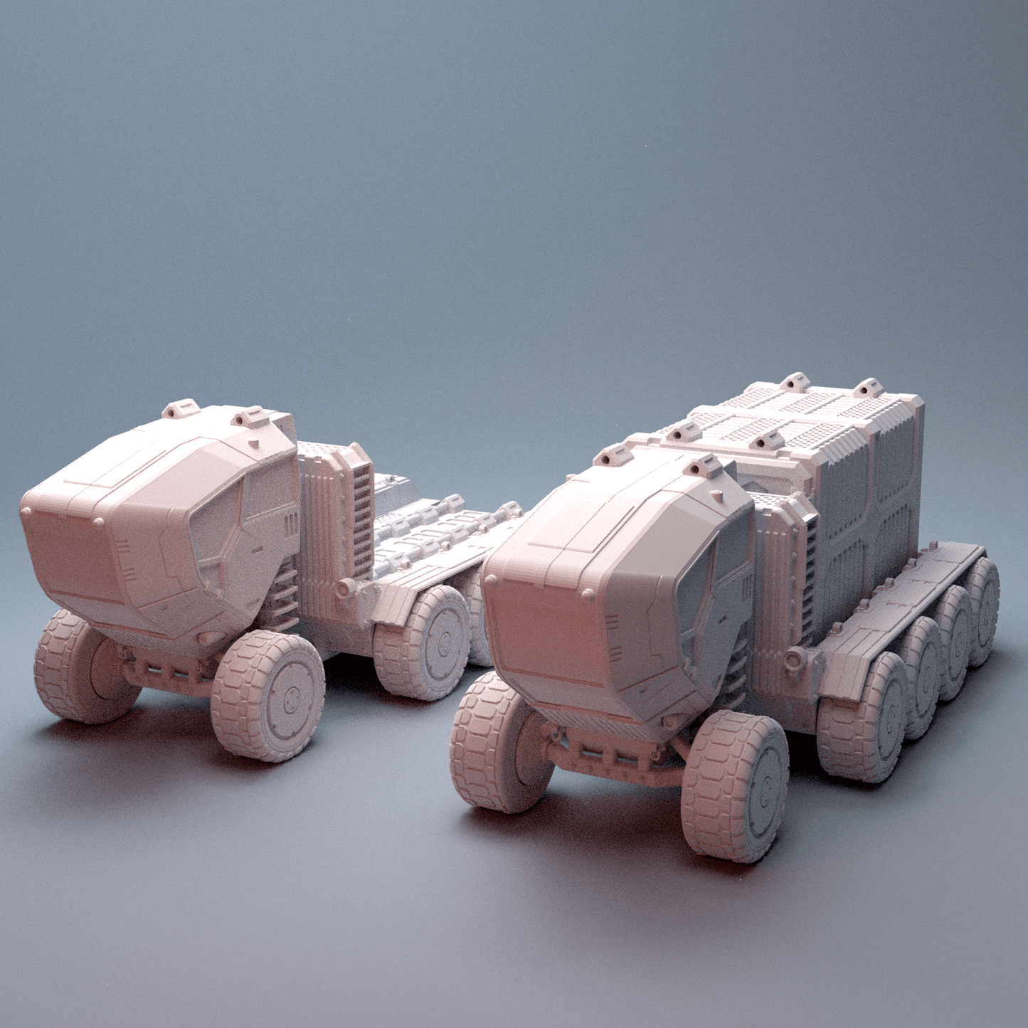 28mm Dual Convoy Urban Logistics Hub Terrain: Big Rigs & Containers