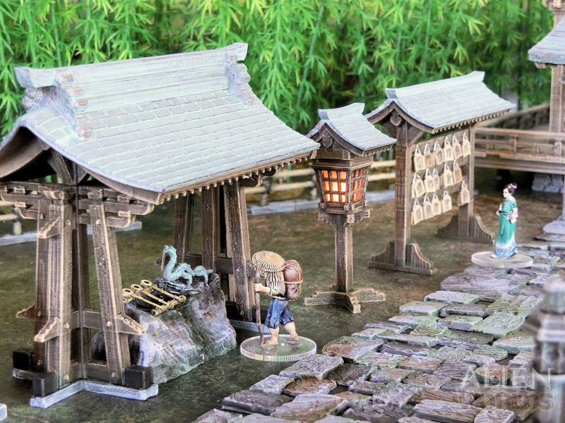 Samurai Shrine Set – Feudal Japan Shinto Shrine Terrain (28mm/32mm/40mm)