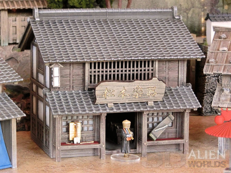 Samurai Shop Set – Feudal Japan Storefront Buildings (28mm/32mm/40mm)