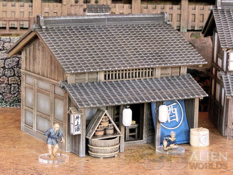 Samurai Shop Set – Feudal Japan Storefront Buildings (28mm/32mm/40mm)
