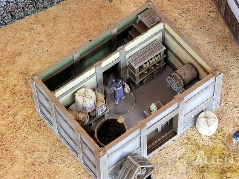 Samurai Shop Set – Feudal Japan Storefront Buildings (28mm/32mm/40mm)