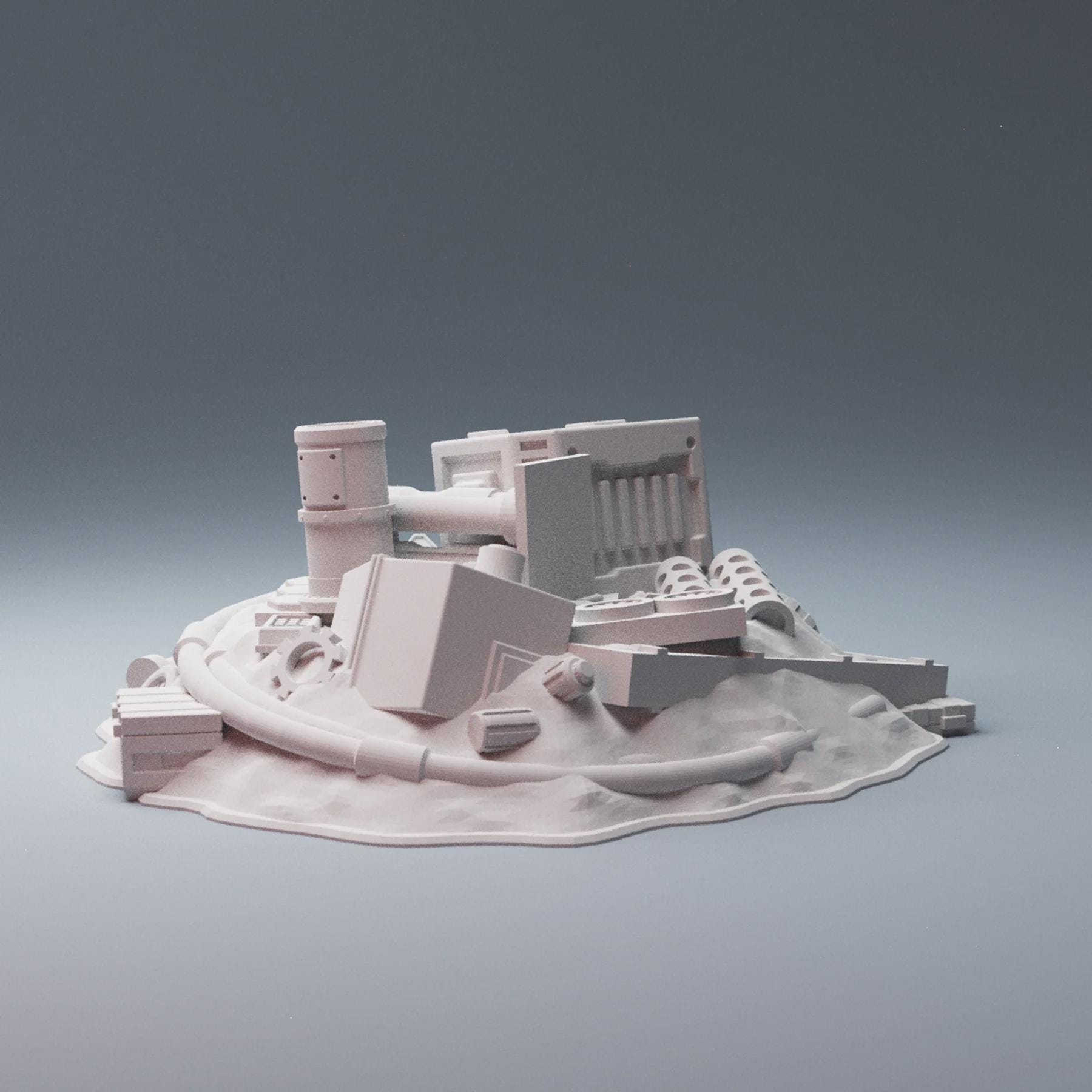 40mm Heroic Industrial Warehouse Terrain – 4 Buildings + 13 Junk Scatter - Northern Foundry