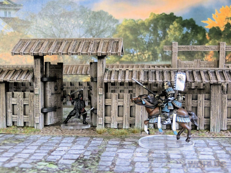 Samurai Wooden Walls Set – Modular Feudal Japan Walls (28mm/32mm/40mm)