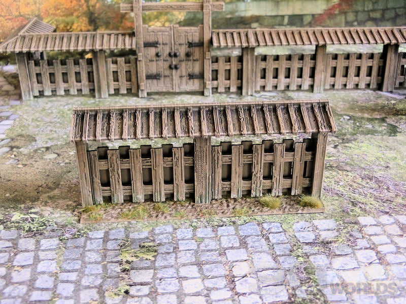 Samurai Wooden Walls Set – Modular Feudal Japan Walls (28mm/32mm/40mm)