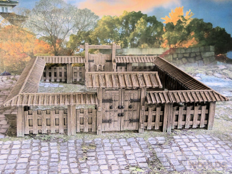 Samurai Wooden Walls Set – Modular Feudal Japan Walls (28mm/32mm/40mm)