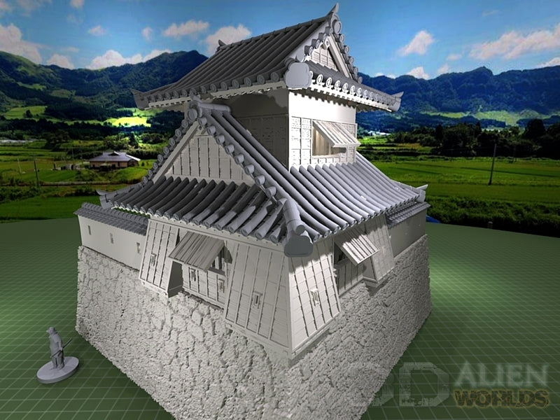 Samurai Castle Corner Tower – Fortified Yagura Terrain (28mm/32mm/40mm)