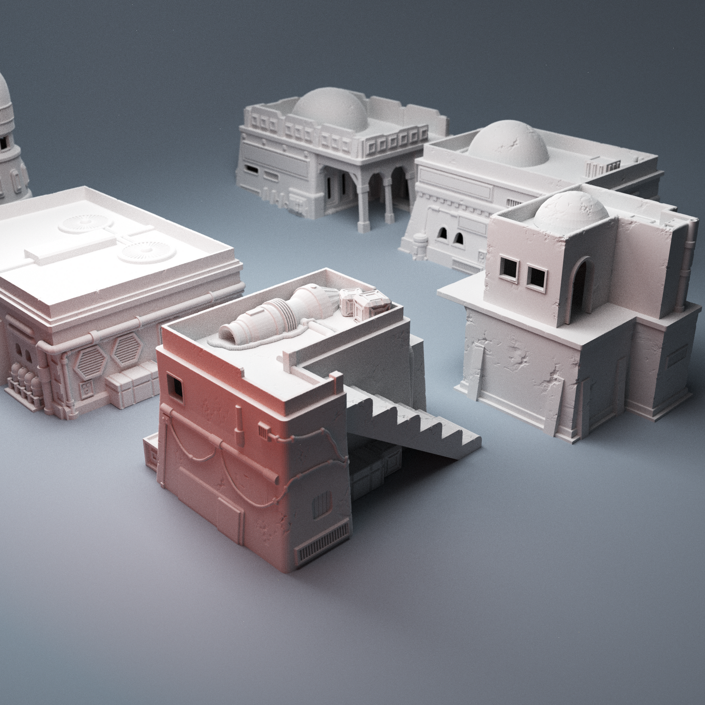 Desert spaceport buildings Star Wars Legion terrain
