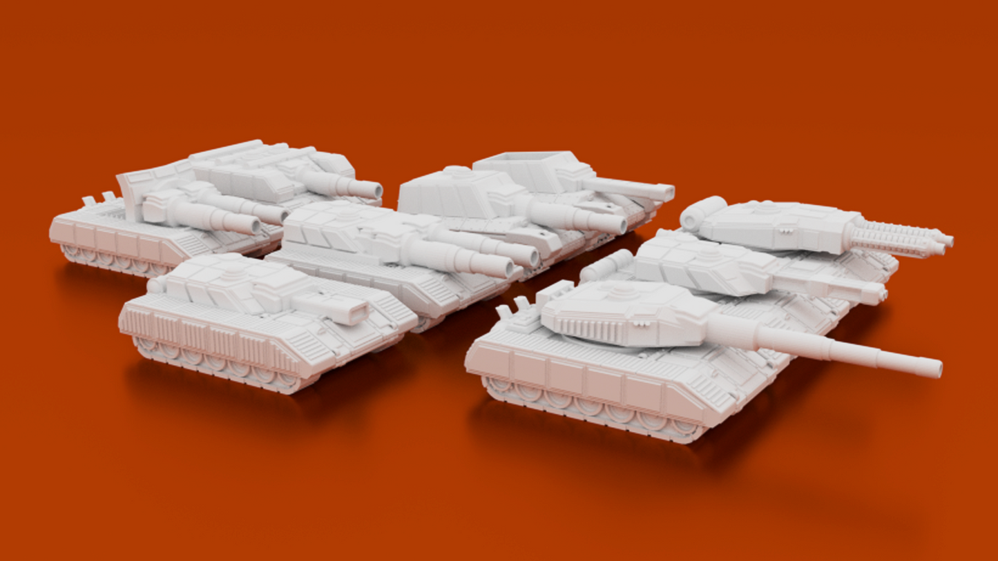 Protectorate Tracked Vehicles 15mm sci-fi tank bundle
