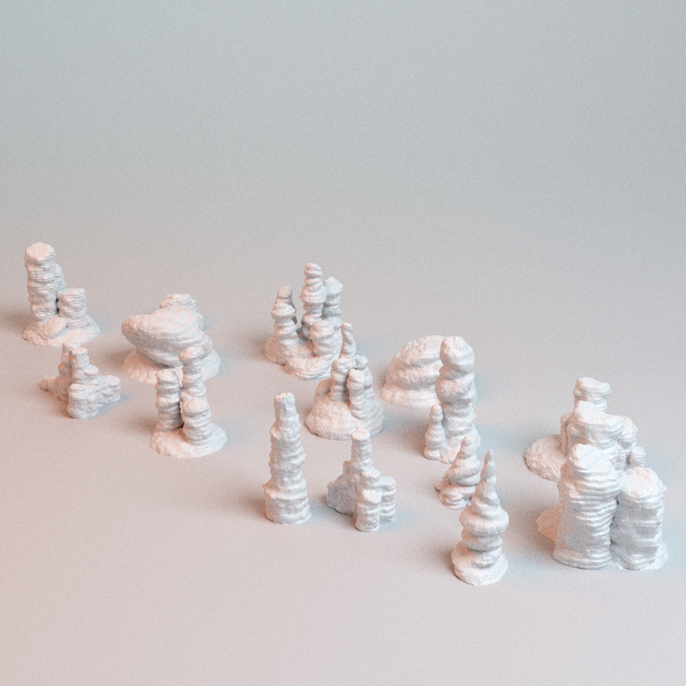 Canyon rock formations cover terrain wargaming
