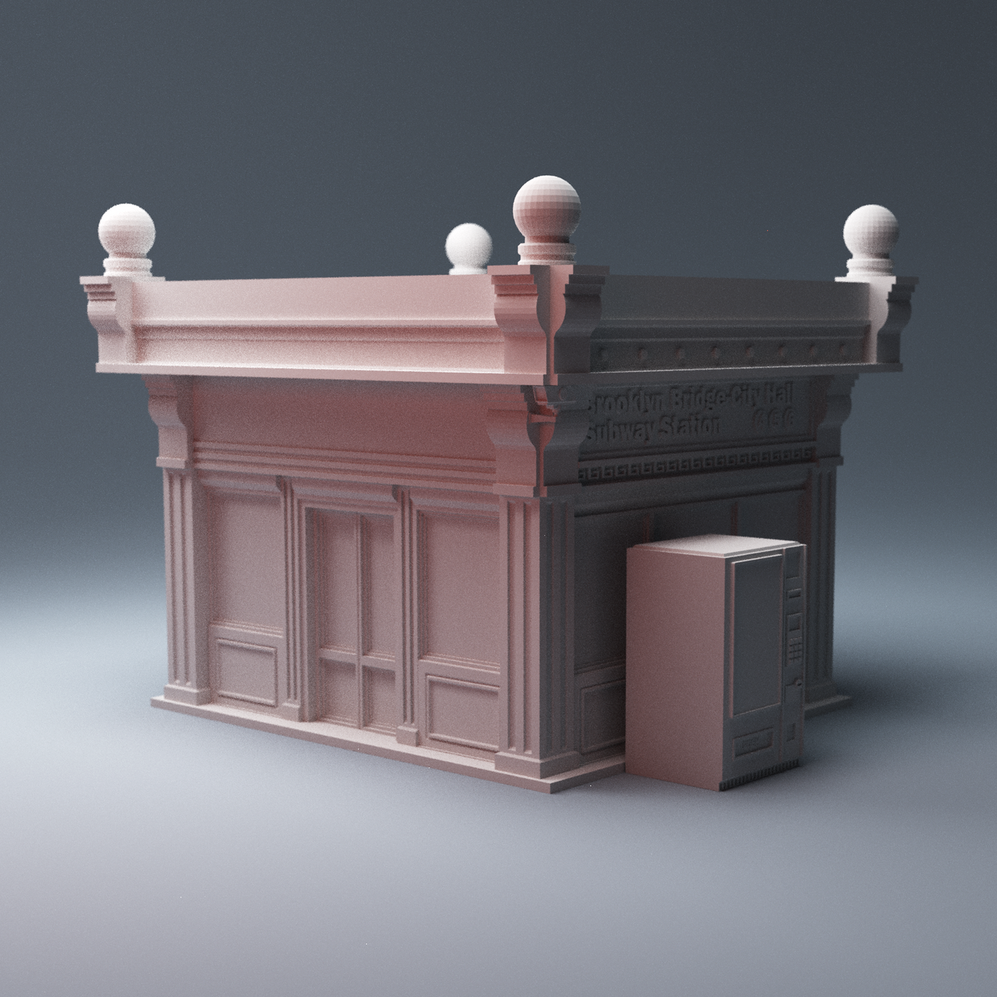 Elevated trainline platform head house terrain