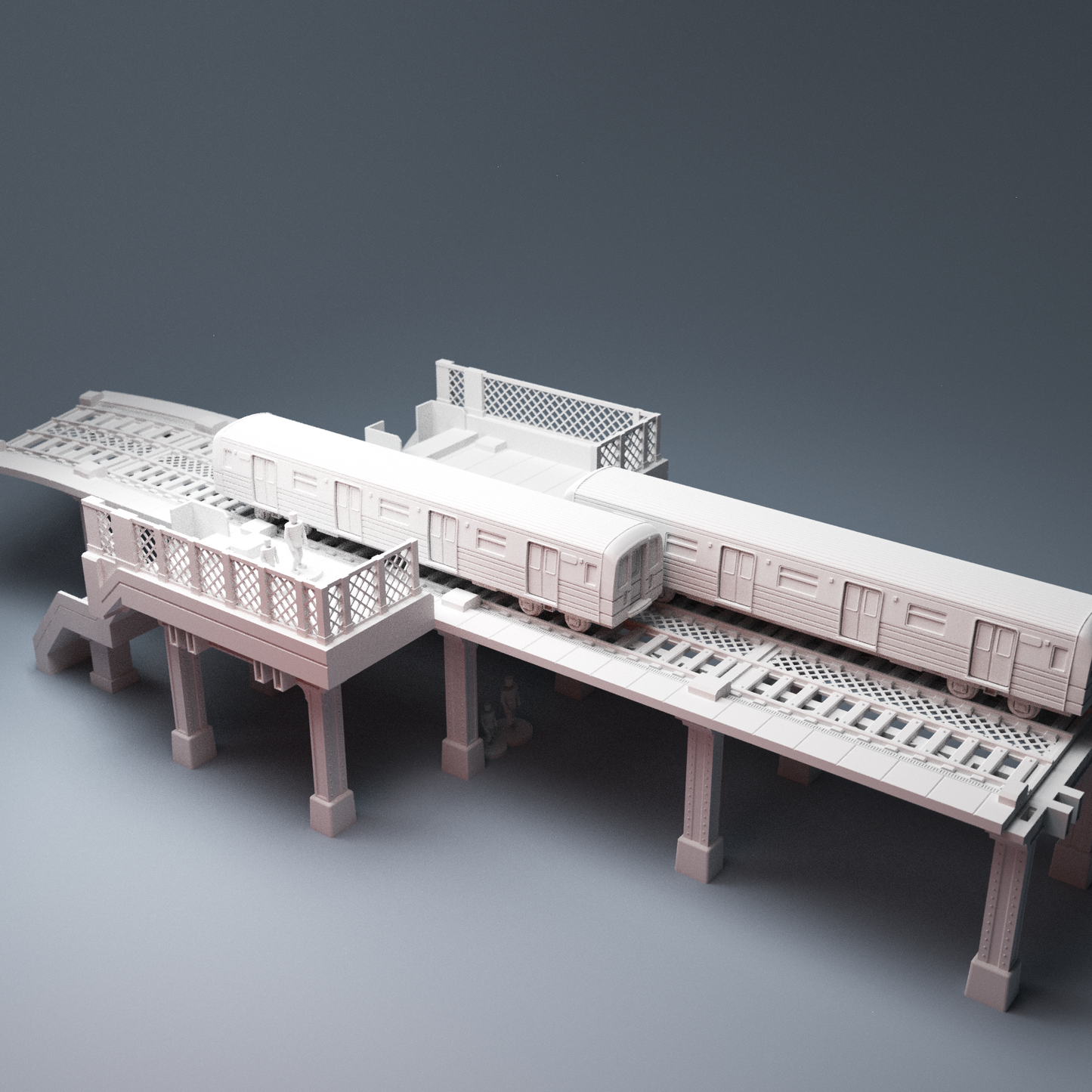 Elevated trainline track section