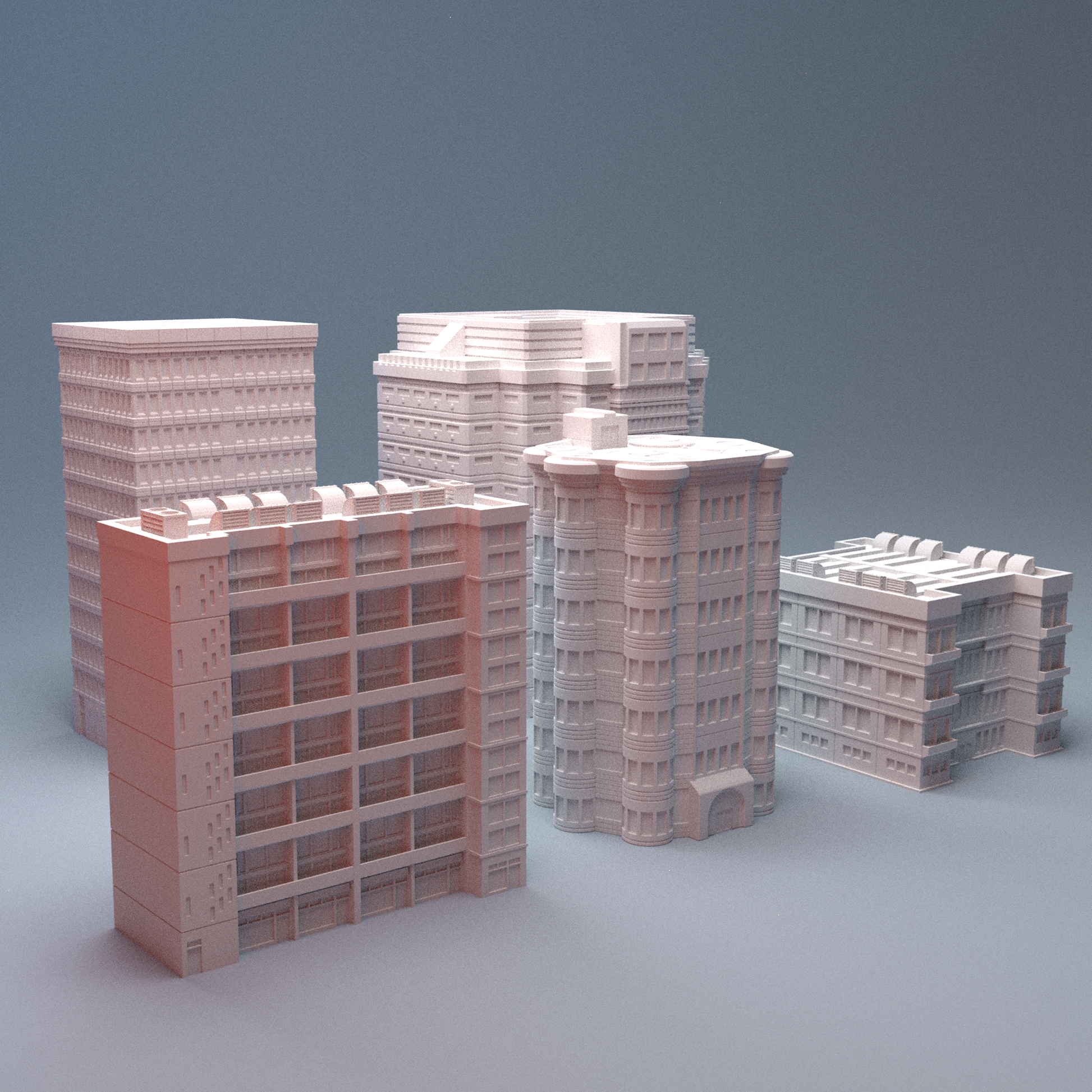 Mecha City Downtown B 6mm skyscrapers