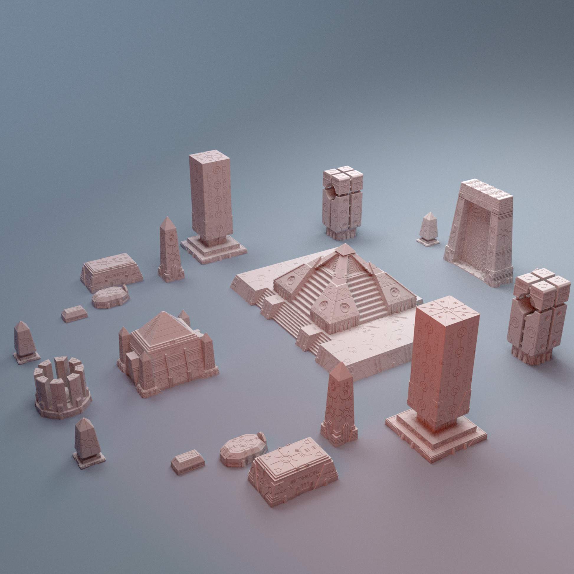 NekroWorld monuments pyramid grimdark terrain