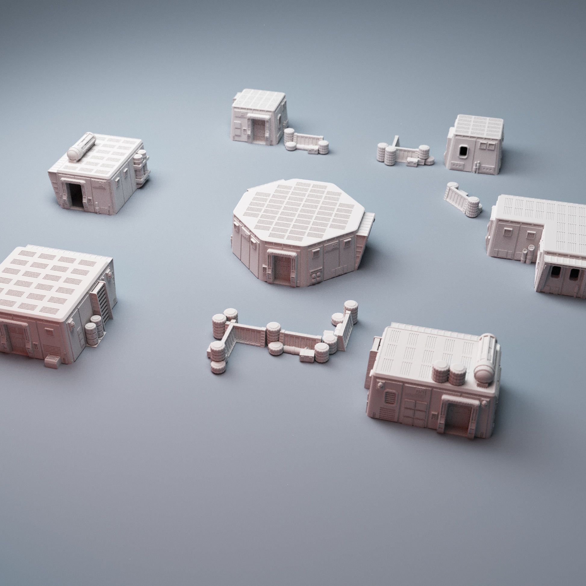 Uladh Starport sci-fi buildings bundle 28mm