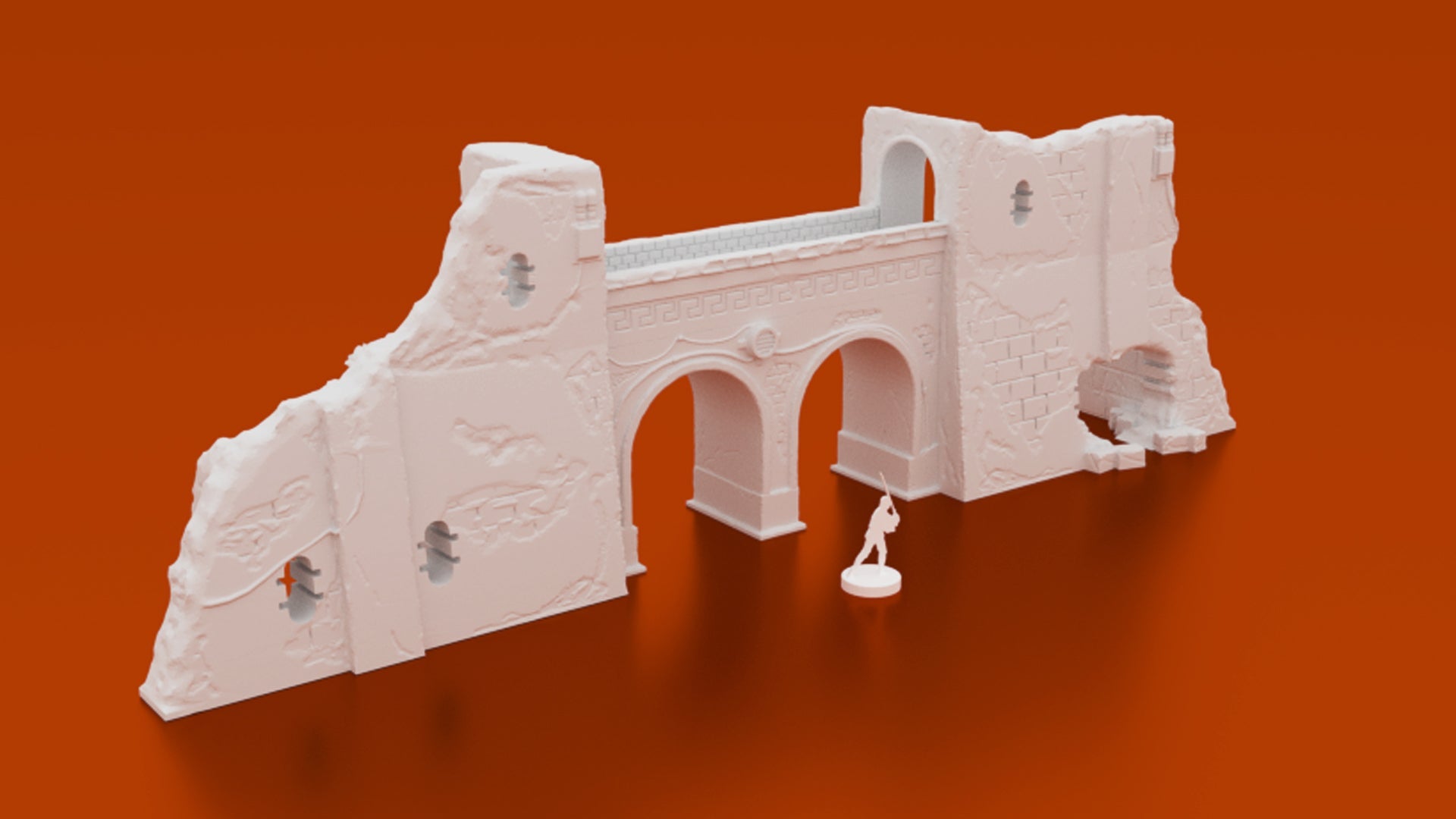 Pilgrim City ruined walls and archway