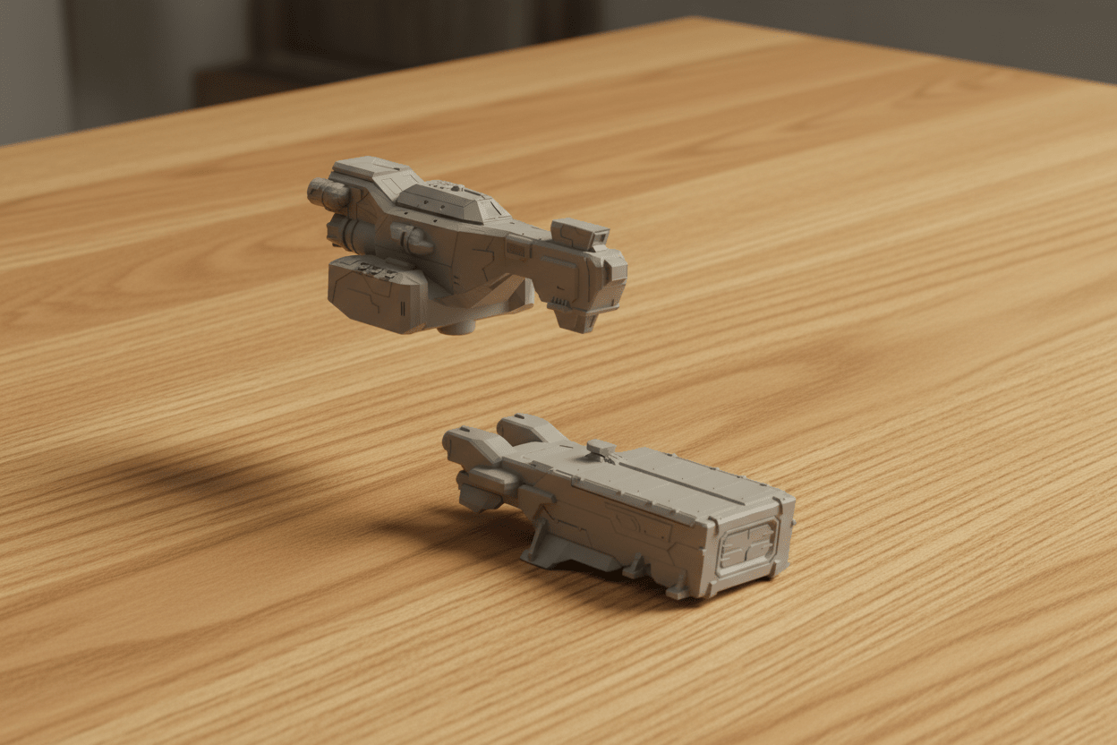 Civilian Merchant Convoy — 18-Ship Space Fleet — Freighters, Science Vessel & Escorts — Sci-Fi Objective Markers & Scenery