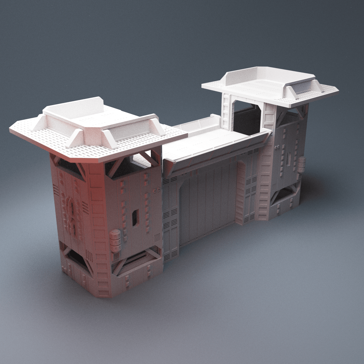 Command Outpost Fortifications – Gatehouse, Command Buildings & Command Platform (28mm/32mm/40mm) - Northern Foundry