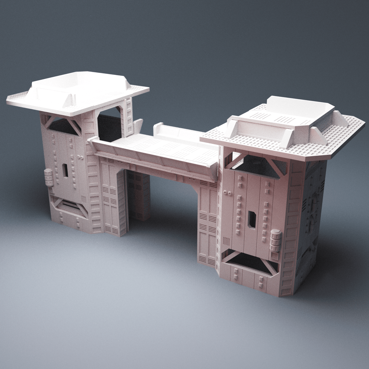 Command Outpost Fortifications – Gatehouse, Command Buildings & Command Platform (28mm/32mm/40mm) - Northern Foundry
