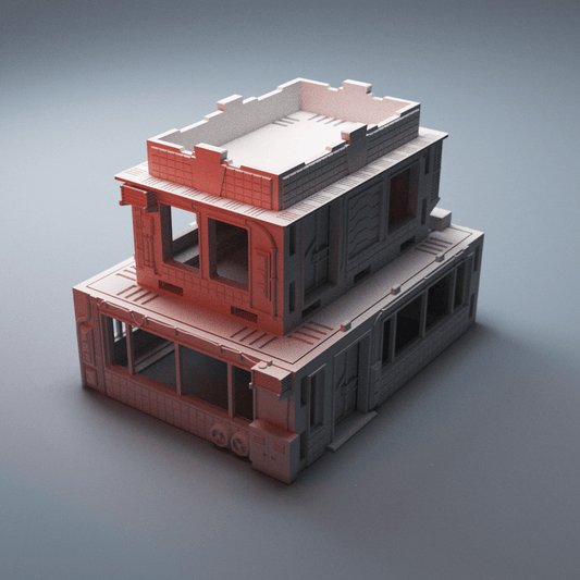 Cyberpunk Chatsubo Bar Building – 28mm Sci-Fi Terrain with Removable Floors - Northern Foundry
