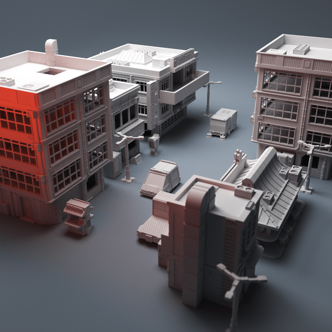 Cyberpunk Street Scatter Set tabletop terrain
