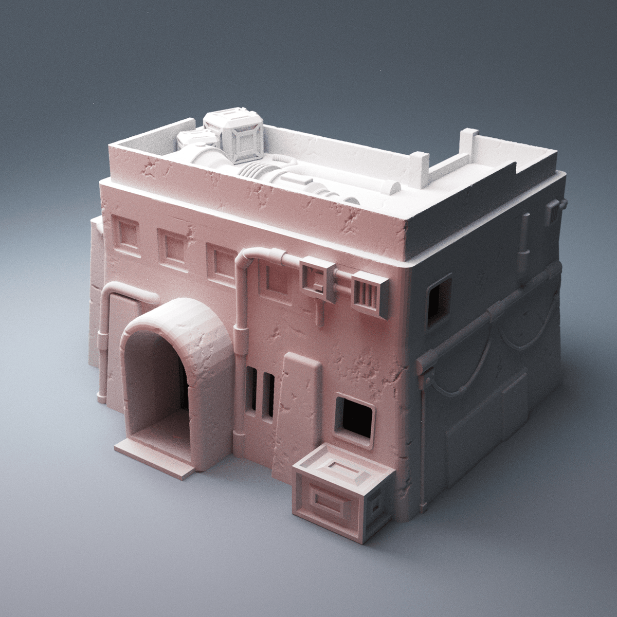 Desert Spaceport Terrain Bundle – 7 Sci-Fi Buildings (28mm/40mm, Star Wars Legion) - Northern Foundry