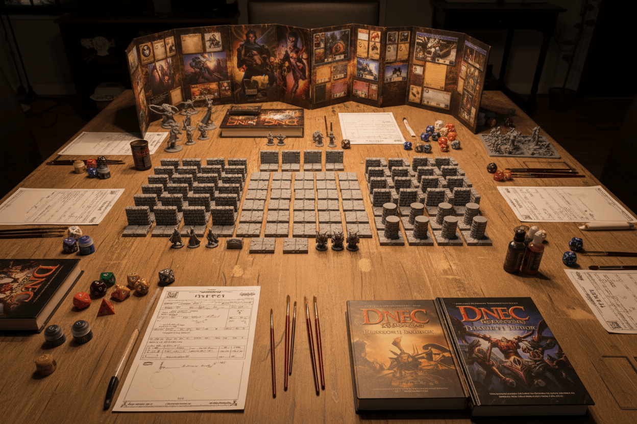 Dragonlock Ultimate Dungeon Starter Set — Modular 3D Printed Terrain for D&D & Pathfinder — 4-Room Layout w/ Bonus Minis & Mimic
