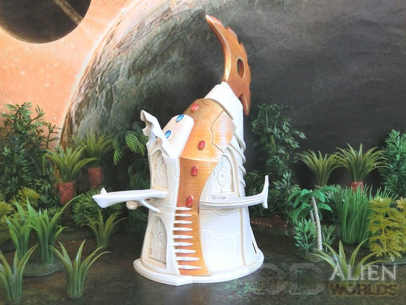 Eldari Settlement Bundle – Alien Elf Shrine & Hut Terrain (28mm/32mm/40mm) - Northern Foundry