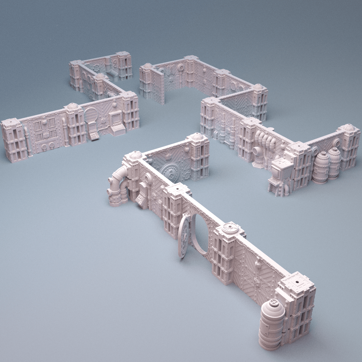 Grimdark Boarding Action Corridors Bundle – Derelict Warp Runner, Modular Corridors & Diregloom Walls (28mm/32mm/40mm) - Northern Foundry
