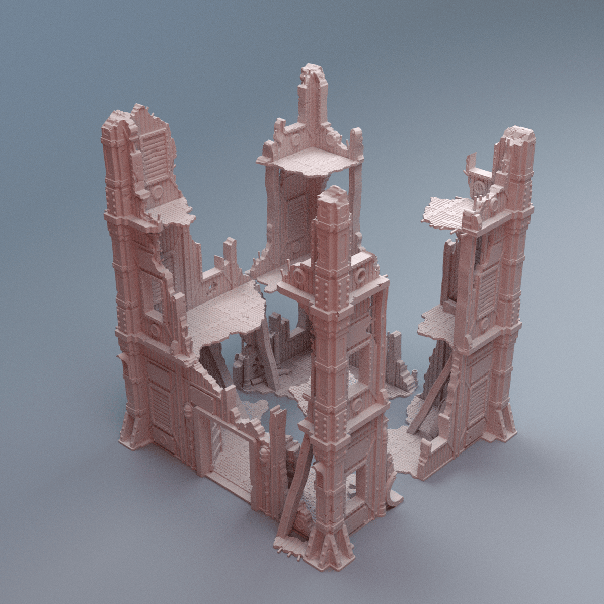Grimdark Gothic Ruins Bundle – Tertius A & B Ruins, Omni Persistent Ruins & Ruined Wall (28mm/32mm/40mm) - Northern Foundry