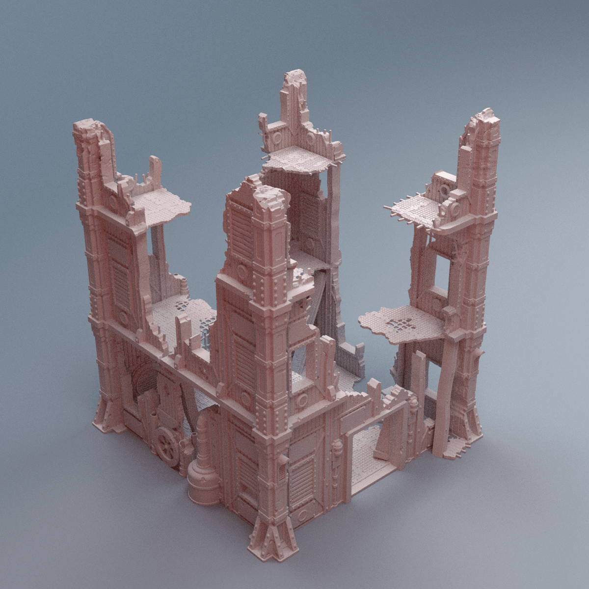 Grimdark Gothic Ruins Bundle – Tertius A & B Ruins, Omni Persistent Ruins & Ruined Wall (28mm/32mm/40mm) - Northern Foundry