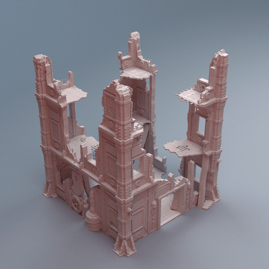 Grimdark Gothic Ruins Bundle – Tertius A & B Ruins, Omni Persistent Ruins & Ruined Wall (28mm/32mm/40mm) - Northern Foundry