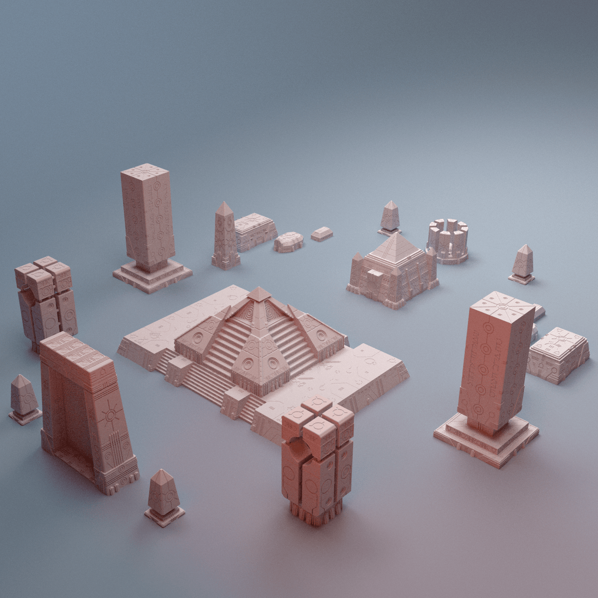 Grimdark NekroWorld Terrain Bundle – 13 Sci-Fi Tomb World Pieces (28mm/40mm) - Northern Foundry
