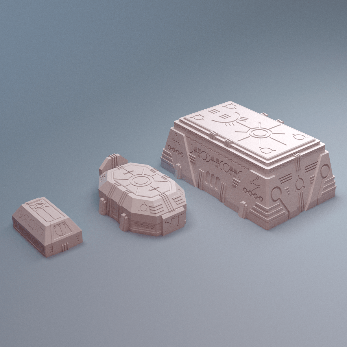 Grimdark NekroWorld Terrain Bundle – 13 Sci-Fi Tomb World Pieces (28mm/40mm) - Northern Foundry