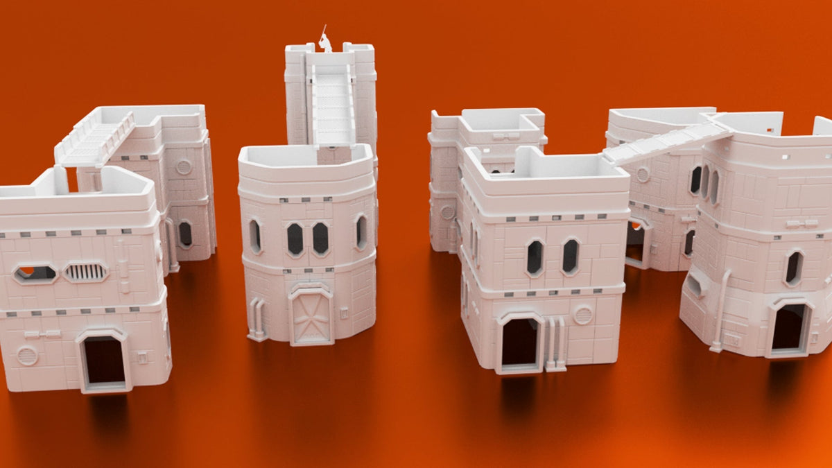 Halcyon Terminal Sci-Fi Urban Set – Colony Mining Town, Objective Room, Junk &amp; Scatter (28mm) - Northern Foundry