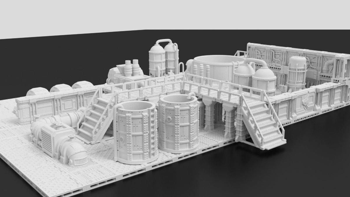 Industrial Chemworks Kill Zone Bundle – OpenLOCK Chemzone, DeathZone Tiles & Toxic Vats (28mm/32mm/40mm) - Northern Foundry