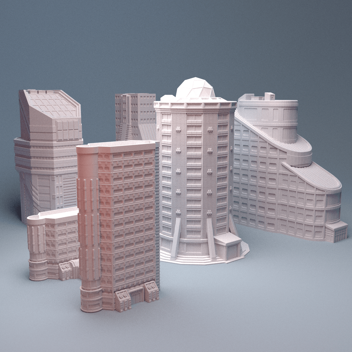 Mecha City Metropolis Skyline – 25 Building 6mm Sci-Fi Cityscape Bundle - Northern Foundry