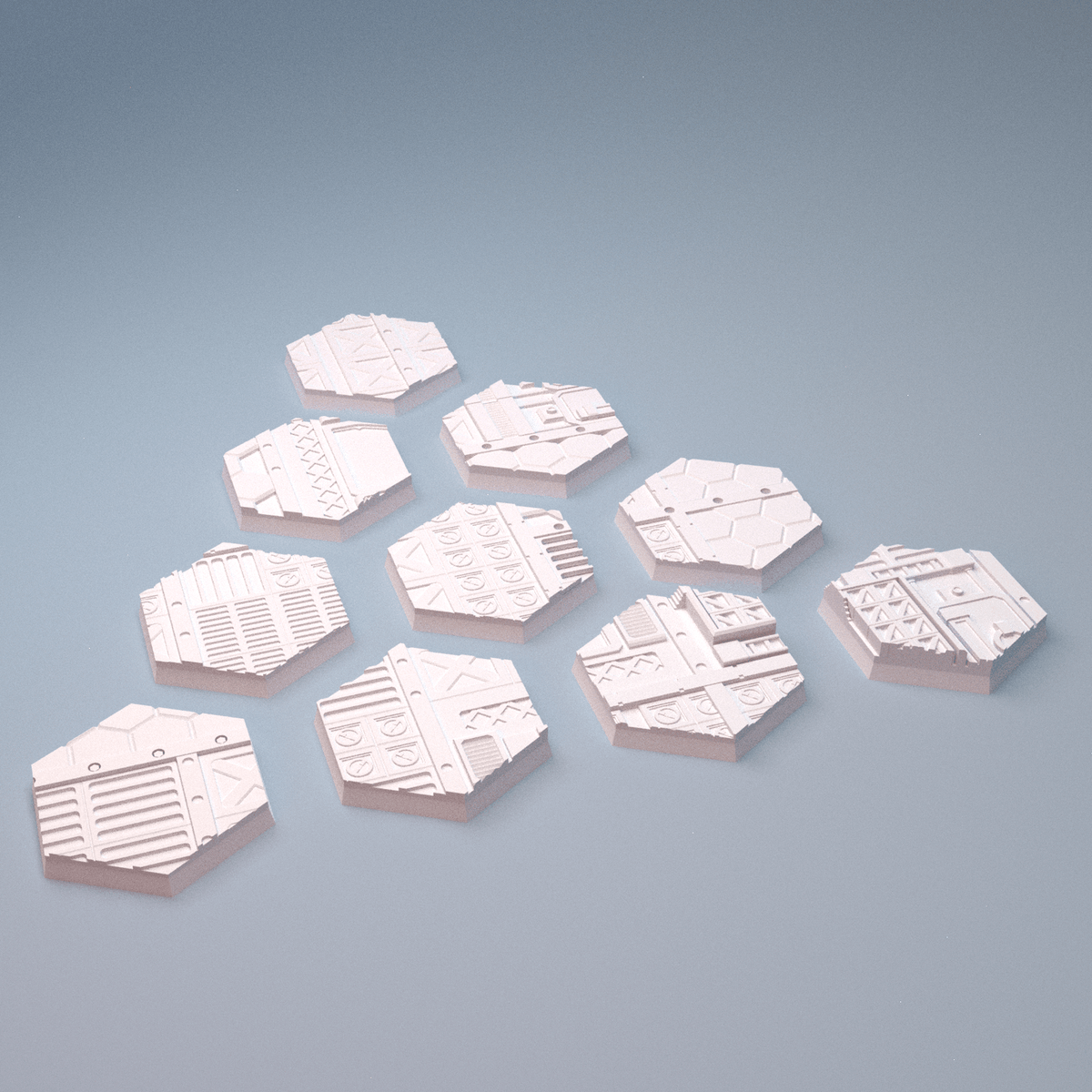 Mecha City Ruins & Streets Expansion – Wantrell Streets, Destroyed Buildings, Hex Bases & Hexplates (6mm) - Northern Foundry