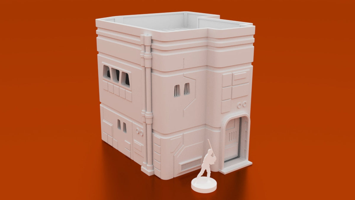 MidRim City Complete Terrain Bundle – 13 Sci-Fi Buildings (28mm/34mm, Star Wars Legion) - Northern Foundry