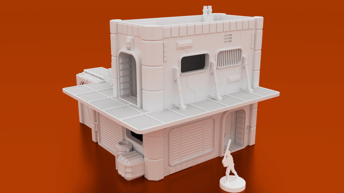 MidRim City Phase 2 Bundle – 6 Sci-Fi Buildings with Interiors (28mm/34mm) - Northern Foundry