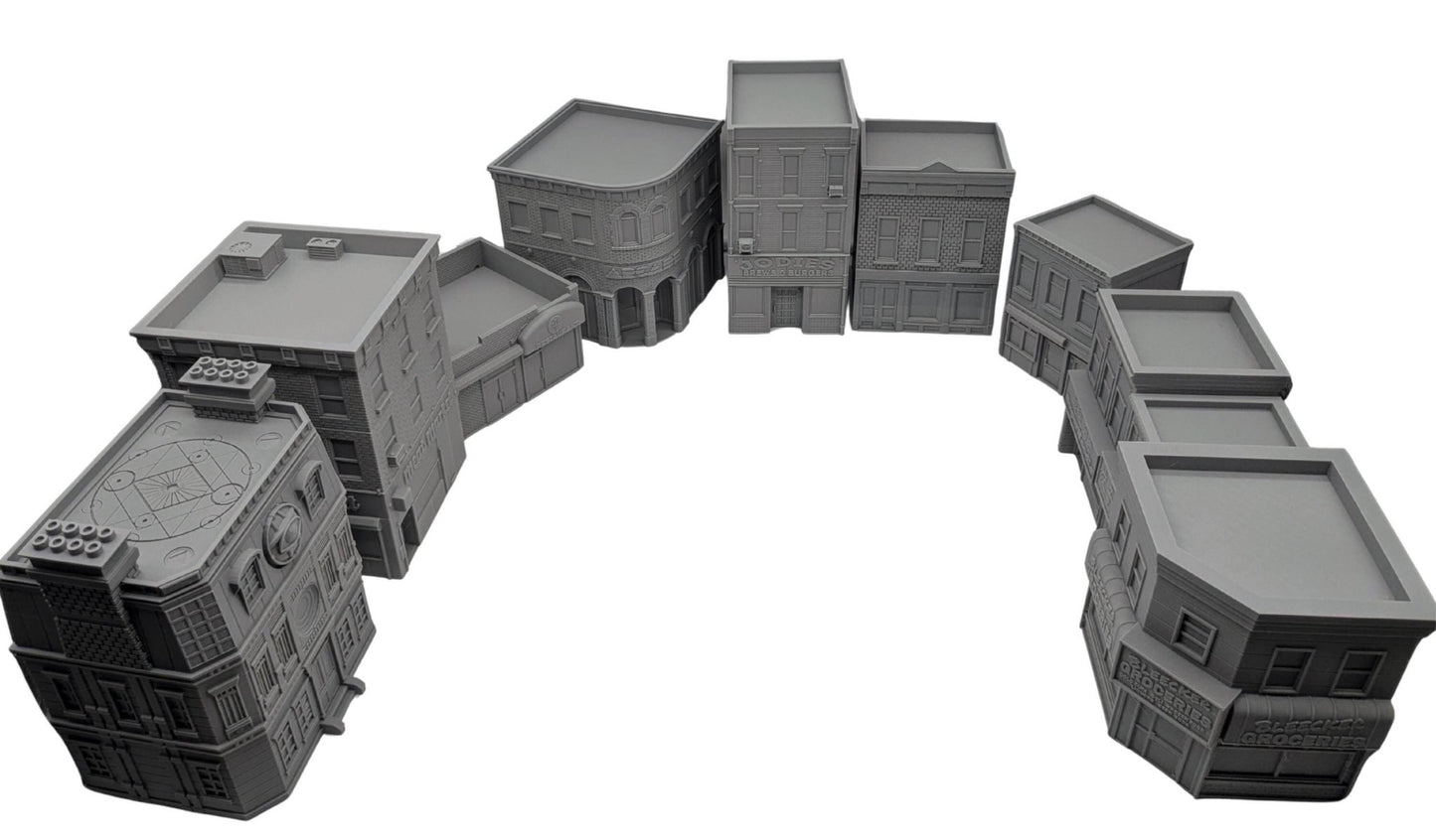 Modern NYC City Block Terrain Bundle – 10 Buildings + Car (28mm/32mm/40mm) - Northern Foundry