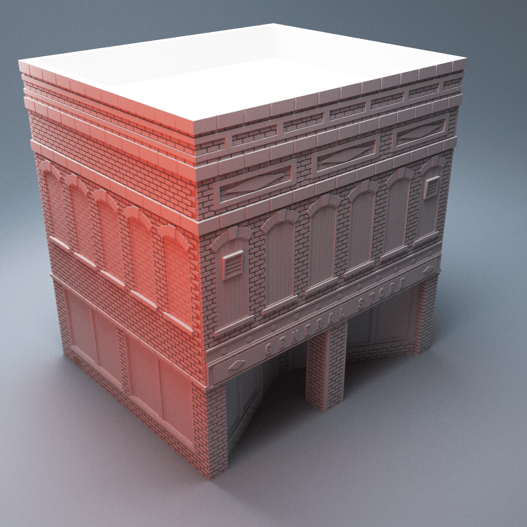 Modern Retail Store Terrain Set – 3 Storefront Buildings (28mm/32mm/40mm) - Northern Foundry