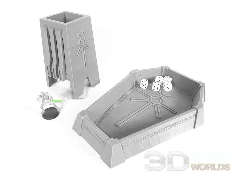 Necrontyr Dice Tray & Gaming Accessories Bundle - Northern Foundry