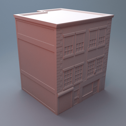 Neighborhood Services Block — 6-Building Urban Storefront Terrain Set (28mm/32mm/40mm) - Northern Foundry
