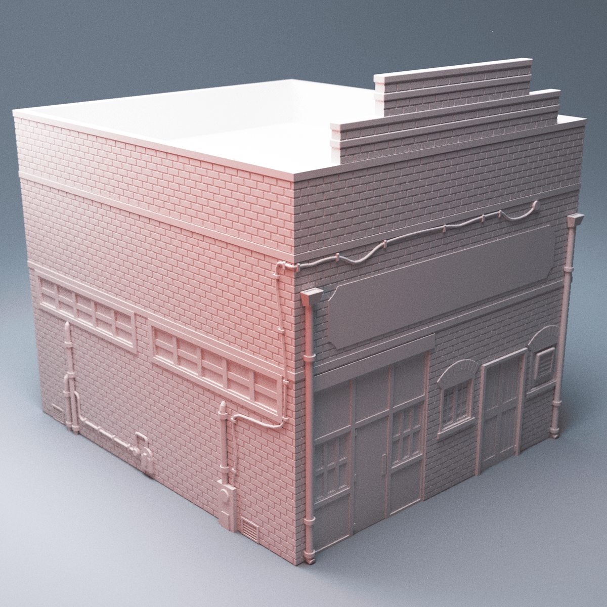 Neighborhood Services Block — 6-Building Urban Storefront Terrain Set (28mm/32mm/40mm) - Northern Foundry