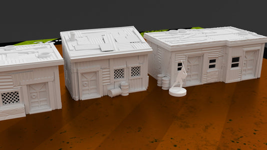 Post-Apocalyptic Wasteland Bundle – Shanty Town, Lookout Tower, Ruined Vendors & Barricades (28mm/32mm/40mm) - Northern Foundry