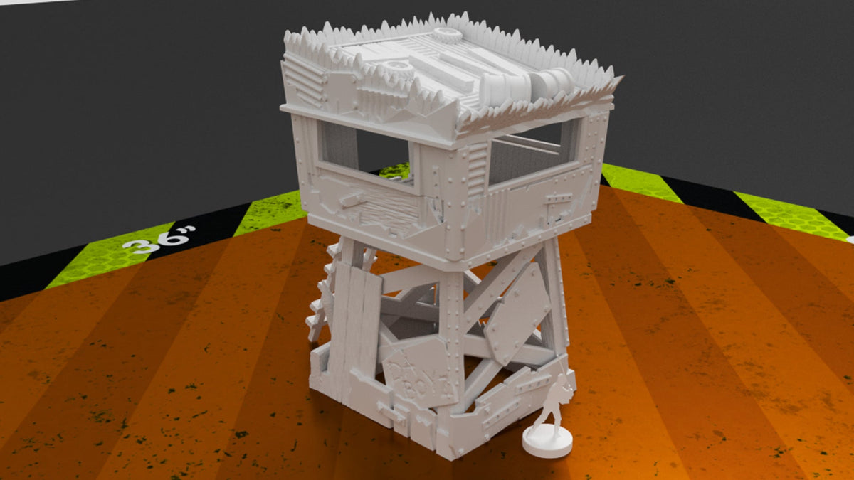 Post-Apocalyptic Wasteland Bundle – Shanty Town, Lookout Tower, Ruined Vendors & Barricades (28mm/32mm/40mm) - Northern Foundry