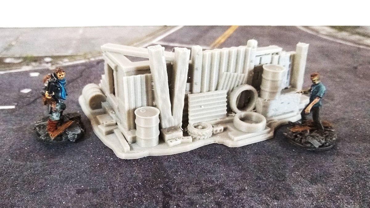 Post-Apocalyptic Wasteland Bundle – Shanty Town, Lookout Tower, Ruined Vendors & Barricades (28mm/32mm/40mm) - Northern Foundry