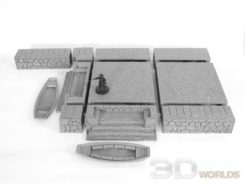 Samurai Canal Set – Modular Feudal Japan Waterways (28mm/32mm/40mm) - Northern Foundry