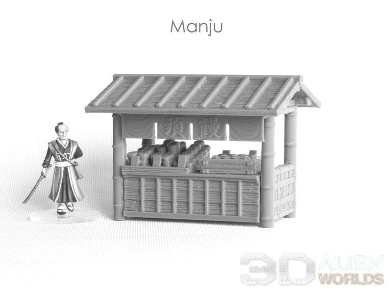 Samurai Market Stalls Set – Feudal Japan Street Market (28mm/32mm/40mm) - Northern Foundry